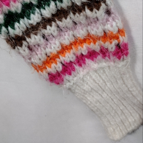 Zara Rainbow Striped Knit Sweater Cardigan Women's S Multicolor Artsy Retro 90s - Picture 4 of 10